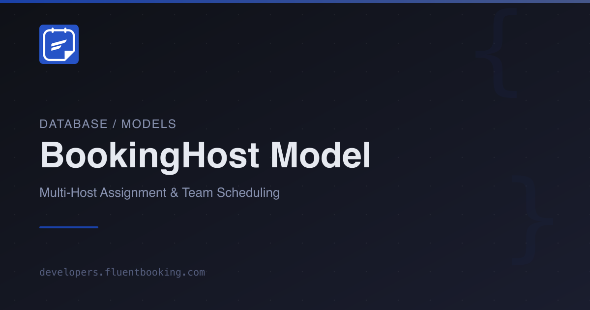 BookingHost Model | FluentBooking Developer Docs